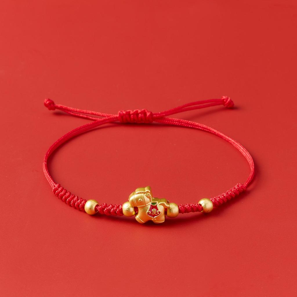 2026 Year of the Horse Red String Bracelet, Handmade Ethnic Style Hand Rope, New Year Charm for Good Fortune.