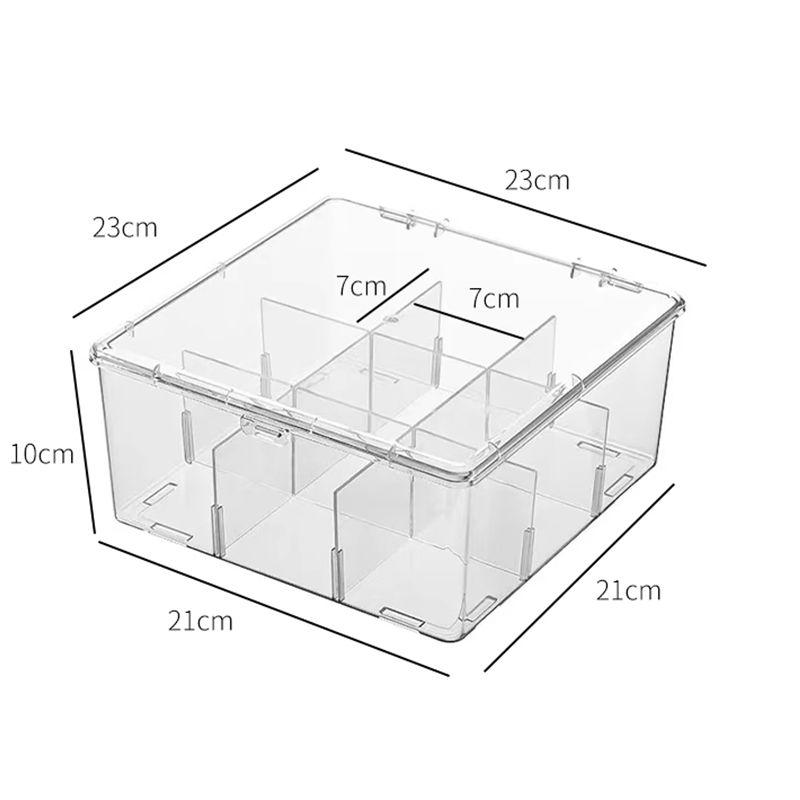 

1/2PCS Desktop 9-grid Large Capacity Acrylic Transparent Storage Box Partition Organizer Card Toy Model Display Organizer Box