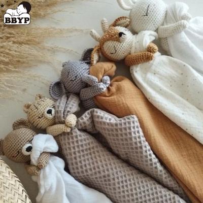 Ciuccio per neonato Asciugamano per confortare Bavaglino Morbido Coniglio Orso Elefante Bambola per dormire Massaggiagengive Neonato Confort Dormire Allattamento Coccola Doudou B