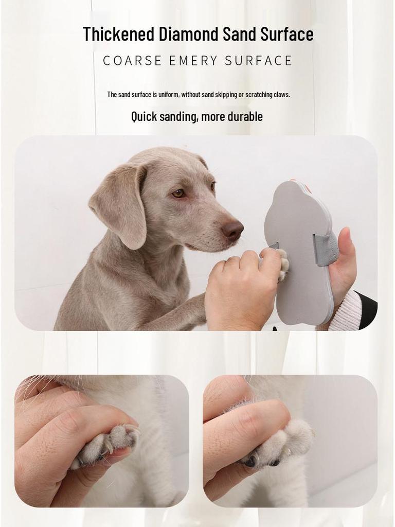 Pet Nail Sandboard: Dog & Cat Nail File, Trimmer, Grinder & Scraper