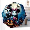 Ombrello a Apertura e Chiusura Automatica Jack Skellington, Sally - Ombrello Pieghevole Portatile a 8 Stecche con Manico in Plastica, Adatto per il Tempo Libero