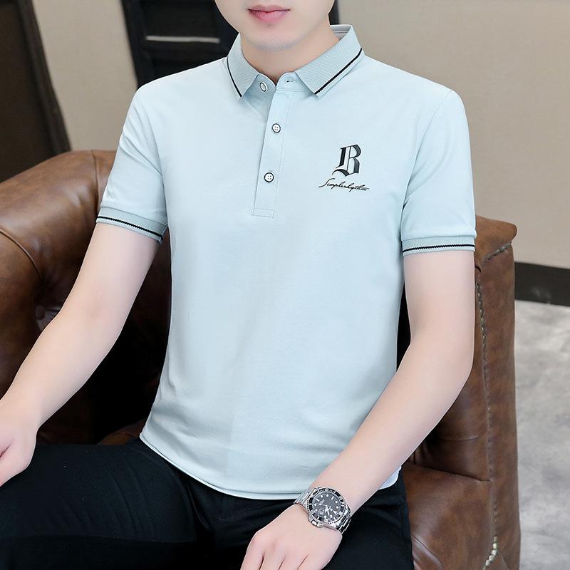 

Мужская свободная рубашка поло с лацканами, футболка с коротким рукавом, мужская футболка с коротким рукавом XXXXL