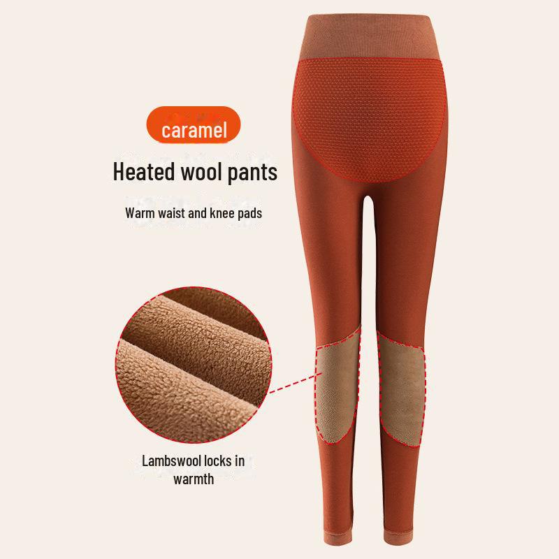 Brand High-Waist Wool Leggings: Belly-Tightening, Elastic, Warm German Velvet Trousers for Women - Perfect for Autumn and Winter.