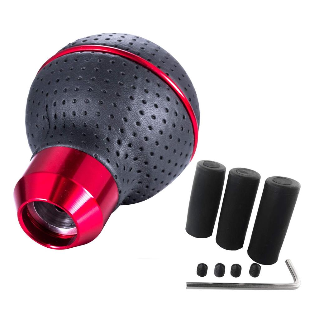 Arenbel Shift Lever Car Speed Steering Wheel Leather 5 Speed Suitable for Many Cars Red