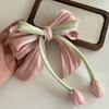 Fashion Sweet Tulip Ribbon Hair Ring For Women Girls Cute Elegant Bowknot Hair Clip Exquisite Tassels Hair Accessories Gifts