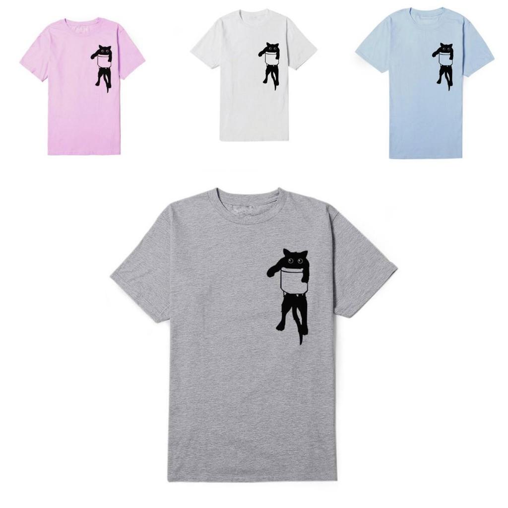 Comfortable Women Solid Simple Cat T-shirt With Relaxed Fit And Short Sleeves