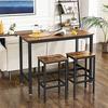 Table Set, Bar Table With 2 Bar Stools, Breakfast Table And Stool Set, Kitchen Countertop With Bar Chairs, For Kuc