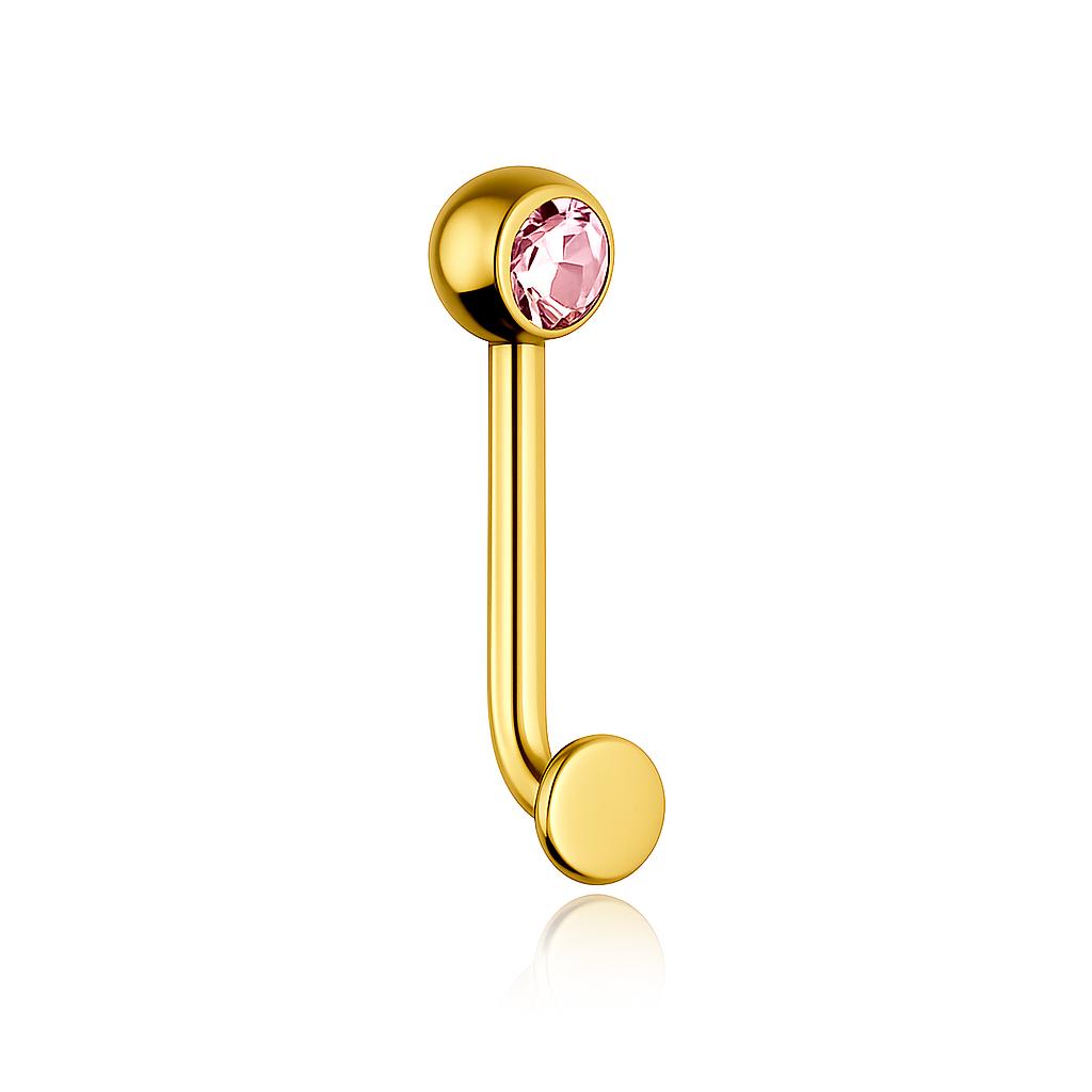 Intimate Earring - Christina L With Pink Zircon - Gold - Ti-004 1.6/18