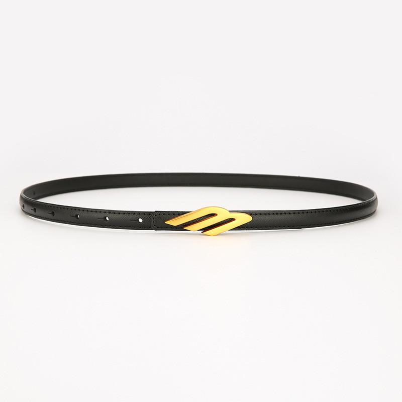 

Ladies Leather Belt For Women Fashion Casual Waist Belt With Smooth Buckle For Daily Wear Black