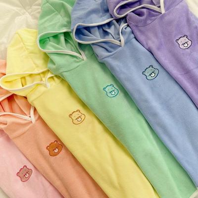 110-130cm Children's Bathrobe Spring and Summer Cotton Towel Material Boys and Girls Hooded Bath Towel Bathrobe