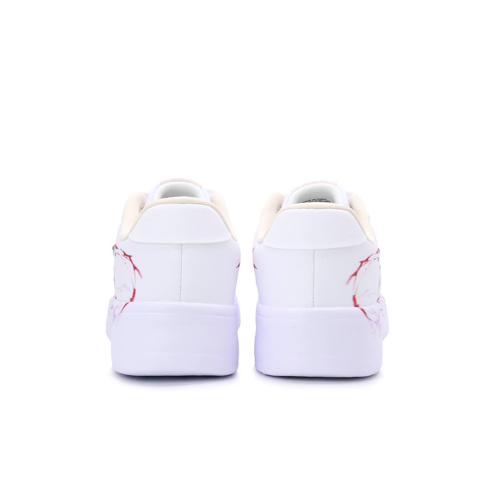 Li Ning Floating Boat Heart Flutter Leather Abrasion Resistant Lightweight Low Top Skateboard Shoes Unisex AGCS419-1(Team1561-)