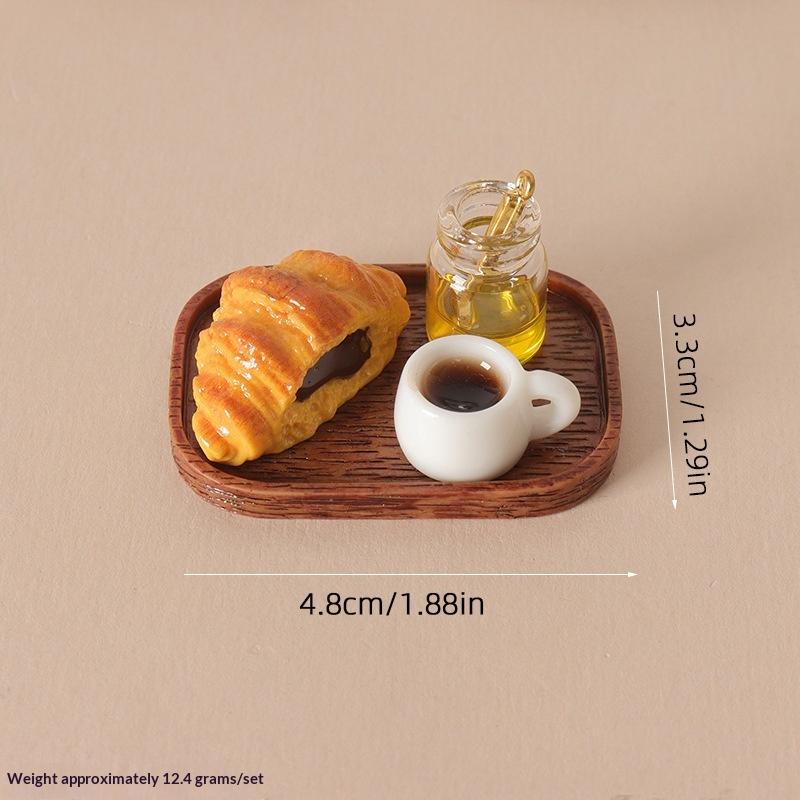 Miniature Fast Food Toy Set Lifelike Tiny Snack Model Odorless for Dollhouse Accessory DIY Craft Preschool Education Puzzle Toy