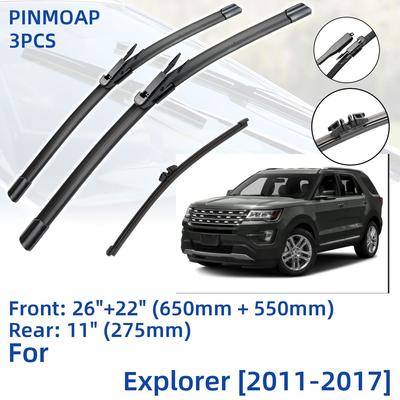 3PCS Für Ford Explorer 2011-2017 26" 22" 11" Vorne Hinten Wischer Klingen Windschutzscheibe windschutzscheibe Fenster Cutter Zubehör 2012 2013 2014 2015 2016 2017