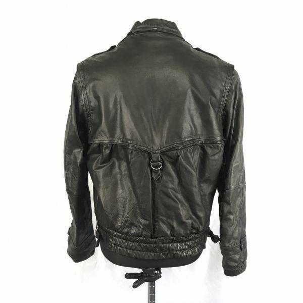 Roberto Gellini Genuine Leather Rider’s Jacket with Epaulettes/Men’s Size M/42/Black/(USED)