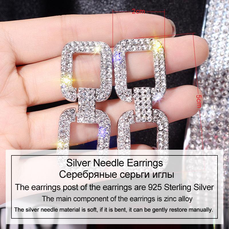 Kamínkové Extravagantní Náušnice pro Ženy Dlouhé Obdélníkové Visací Náušnice Korea Náušnice Brincos Dámská Módní Bižuterie