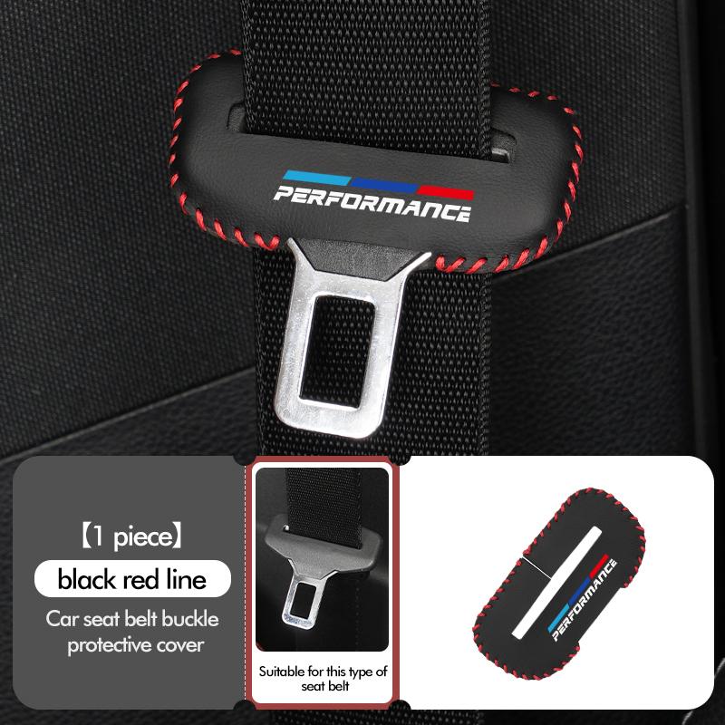 For BMW 1/2pcs Car Seat Belt Buckle Cover Leather Protector Anti-collision Case Accessories Performance E91 X5 E70 F11 E30 F31 E1
