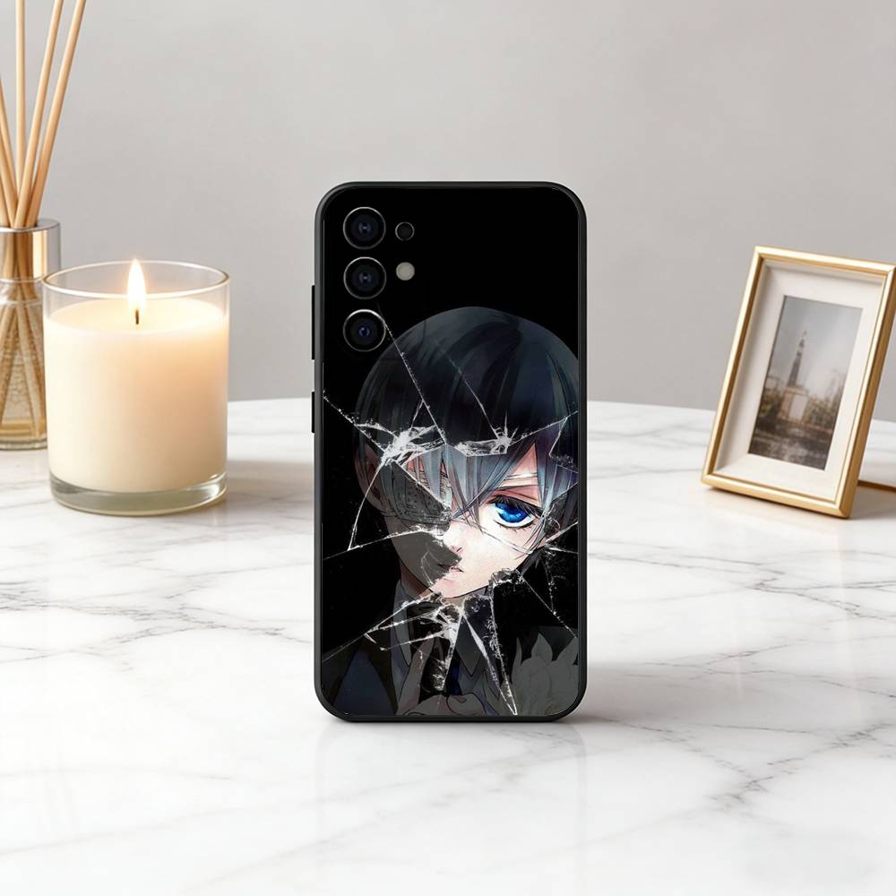 Black C-Ciel P-Phantomhive Butler Phone Case For Samsung S25,S24,S21,S22,S23,S30,Ultra,S20,Plus,Fe,Lite,Note,10,Black Cover
