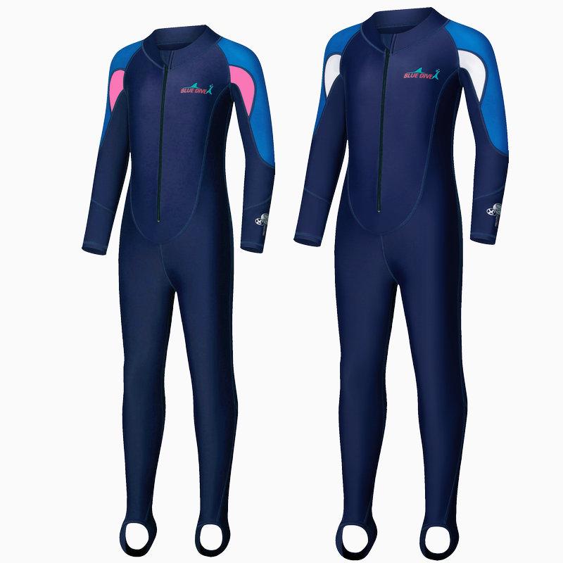 Kinder Langarm Einteiler Badeanzug - Schützender Tauch- & Schnorchelanzug für Jungen und Mädchen