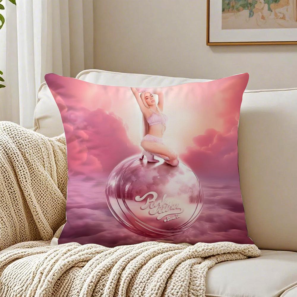 KKenia Os PinkAura singer Cushion Cover Linen Minimalist Soft  for Sofa Bed Home Room Decor