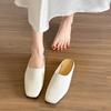 Genuine Leather Slippers Women's Summer Outer Wear Flat Bottomed Casual Muller Bag Head Half Slippers Mules Women's Flat Shoes