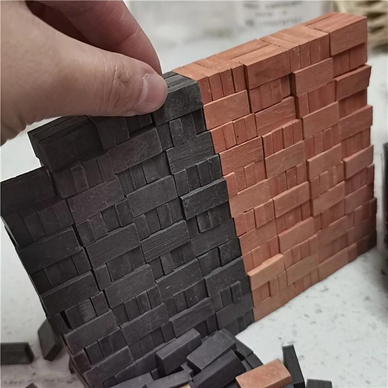 150/250 pieces gray mini wall tiles miniature brick statue model brick building set fake bricks for garden landscape accessories