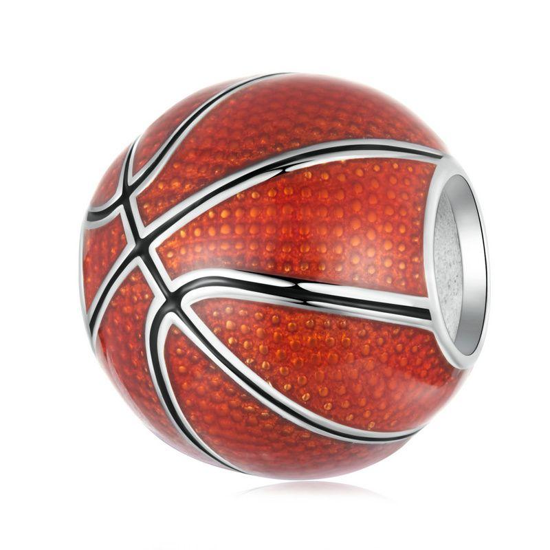 

WOSTU 925 Silver Sports Series Pendants Tennis basketball rugby Charms Bead Fit Bracelet DIY Gift for Women Player Fan