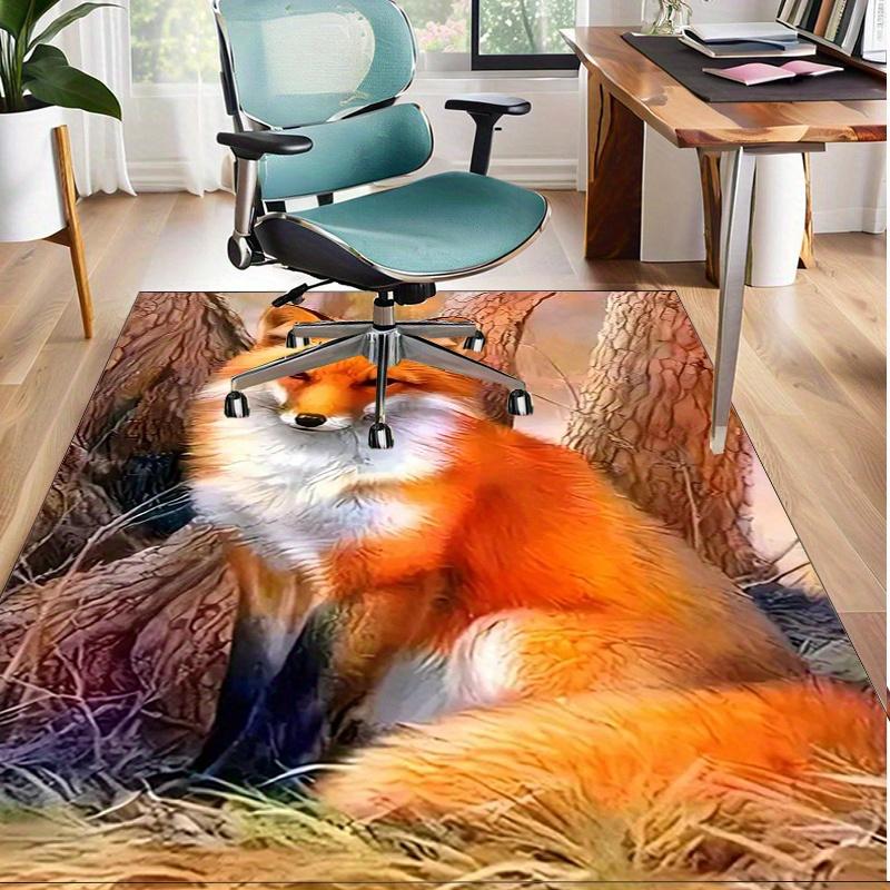 

Red Fox Rug for Wildlife Enthusiasts Animal Print Area Rugs, Rustic Home Decor Solutions Anti slip carpet can be machine washed 60x90cm