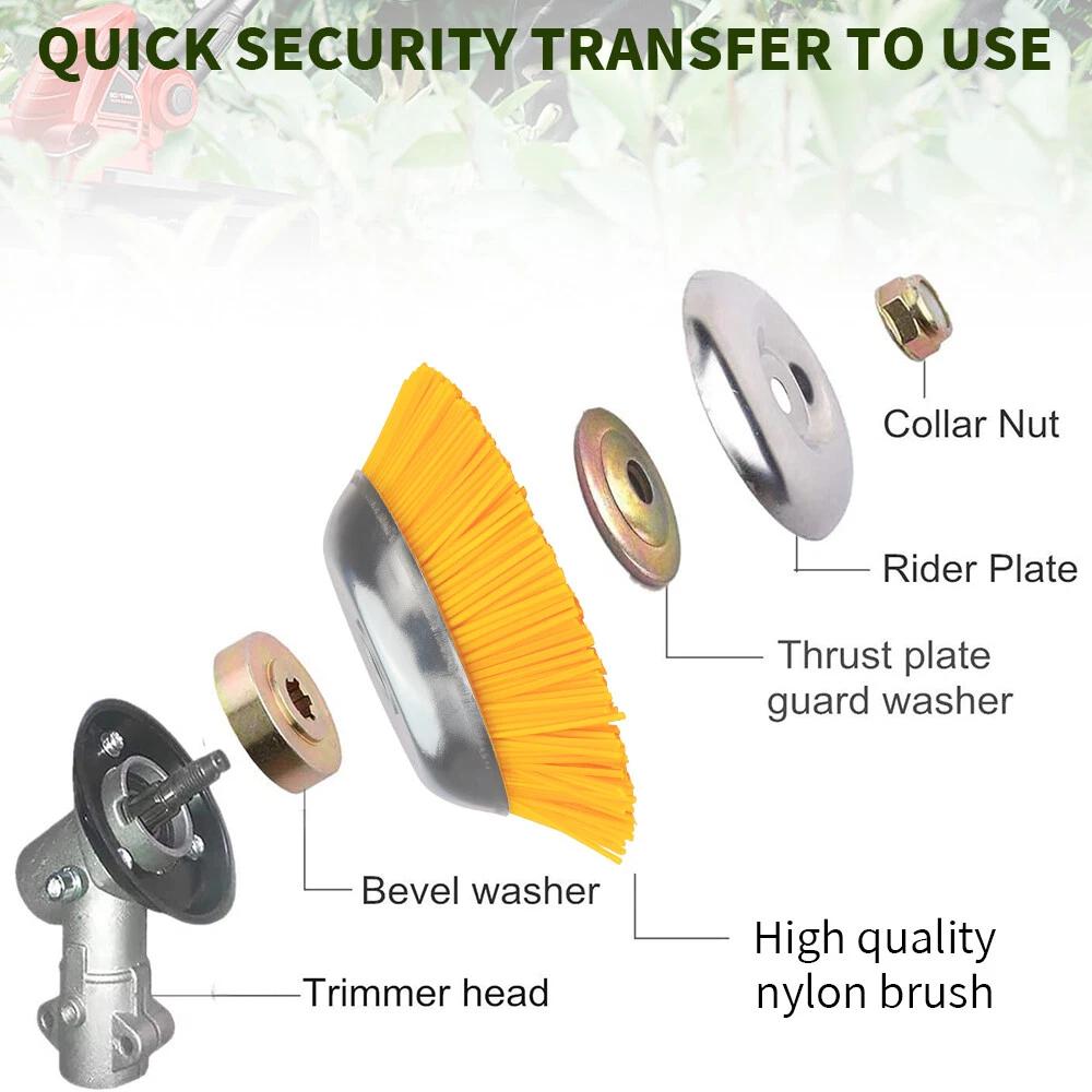 Landscaping Weeding Machine Nylon Wheels Weed Remover Tool Rotary Weed Brush Joint  Power Universal Grass Trimmer Head