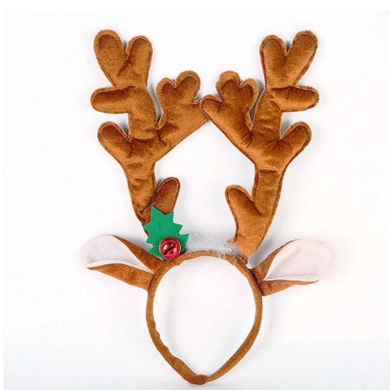 

Children Adults Antlers Ear Big Horn Headband Reindeer Elk Bell Headdress Christmas Party Decor Hair Scrunchies світло-жовтого кольору