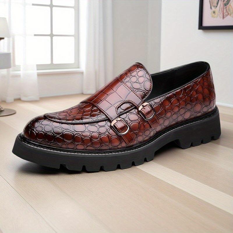 2025 Plus Size Men s Slip-on Loafers - Business Formal Thick Sole Casual Leather Shoes 39