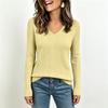 Women's Casual V-Neck Pullover Long Sleeve Sweater for Everyday Wear