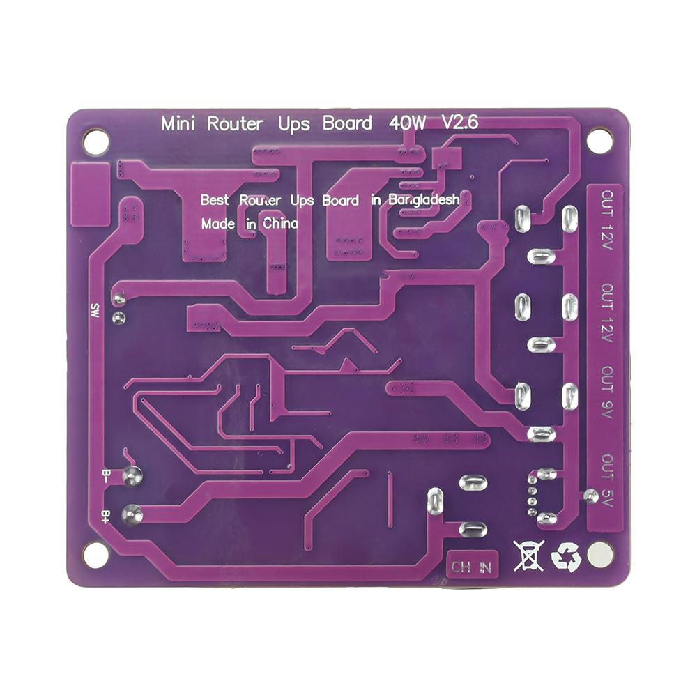 Mini Router UPS Board 40W Battery Charging Module with 4-Port Output Surge Protection for Stable Power Supply