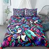 1980s Hiphop Retro Cartoon Duvet Cover Set EU Single Double King US Twin Full Queen Size  Bedclothes