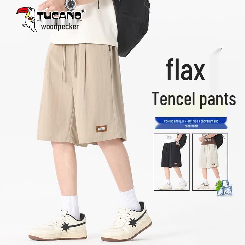 

TUCANO Men s Summer Lyocell-Linen Blend Casual Shorts L