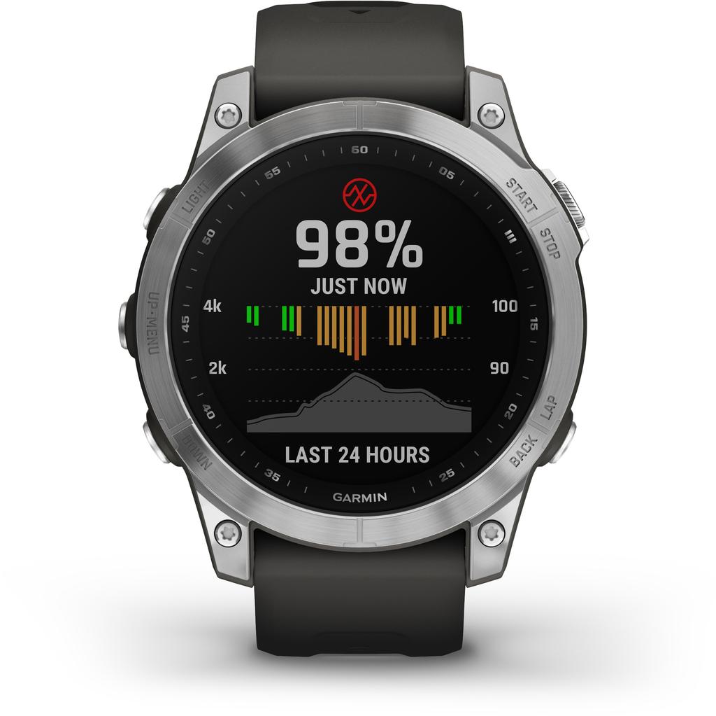 Garmin Fenix 7, Silver w/Graphite Band "010-02540-01" (timbru Verde 0.18 Lei)