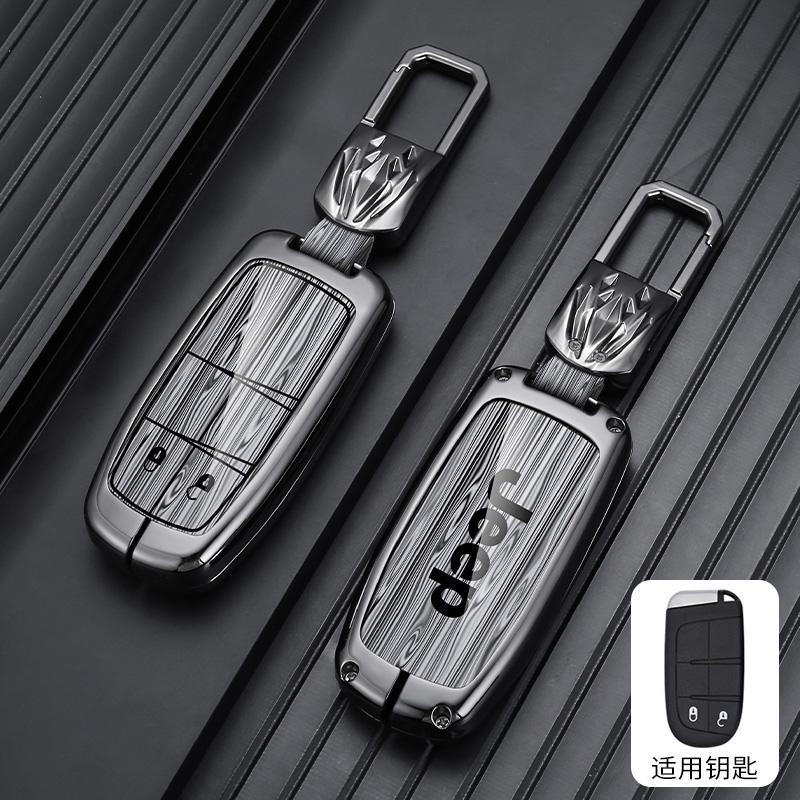 Zinc Alloy Keyless Car Key Case For Jeep Grand Cherokee WK2 KL Wrangler JK Renegade Commander Compass 2018 2022 Auto Accessories