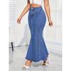 European & American Style Elastic Denim Midi Skirt, New Cross-Border Fashion