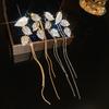 New Fashion Sliver Color Zircon Leaf Tassel Earrings for Women Delicate Elegant Long Personality Earrings Wedding Zircon Gifts