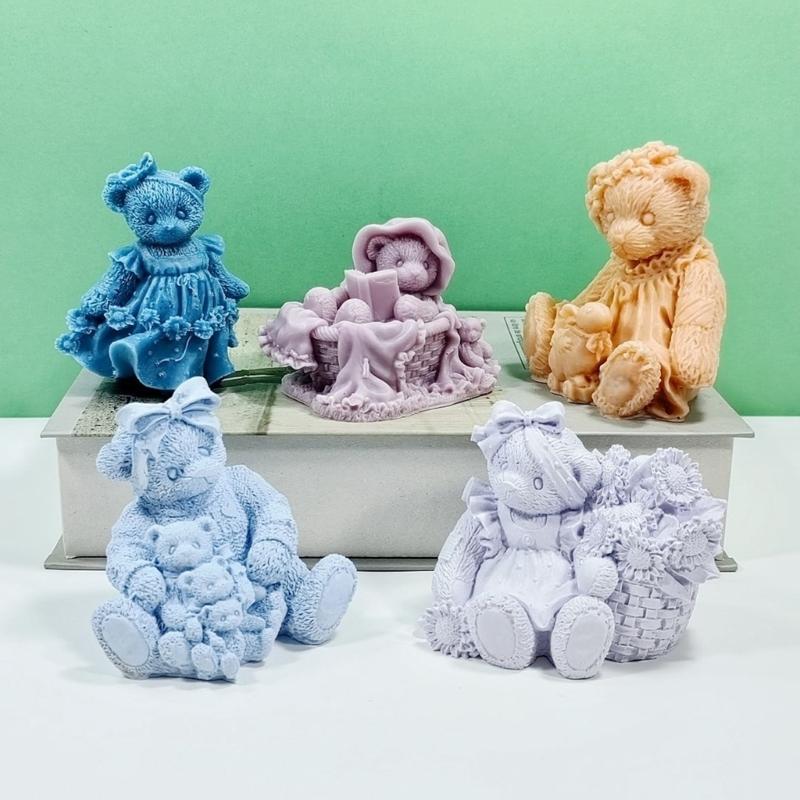 3D Bear Resin Molds Silicone Candle Mold Crystal Epoxy Casting Mold Jewelry Making Pendant Onament Craft Mould Handmade