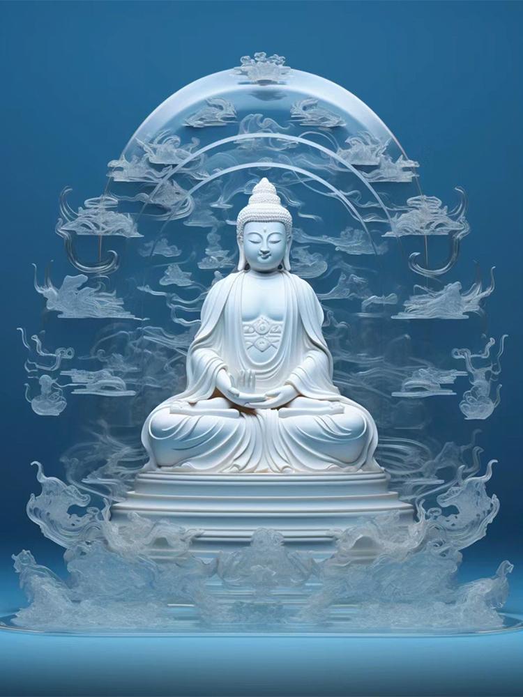 Farget Buddha-statue gjør-det-selv diamantmaleri broderi hel firkantet/rund diamant 5d korsbroderi mosaikk buddhistisk unnfangelse