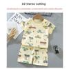 Kids Cotton Short Sleeve 2Pcs Set, Summer Shoulder Snap T-shirt & Shorts for Toddler Boys Girls