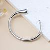 18K Gold-Plated Stainless Steel Open Bangle with Smooth Texture and Dual-Size Heads