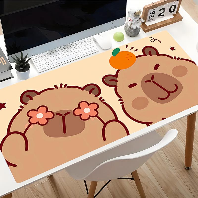 Mauspad Süßes Capybara Büro Schreibtischmatten Glatt Großes Gaming-Zubehör Verriegelte Kante Verschleißfeste Mousepads Spiel Laptop Schreibtischmatte