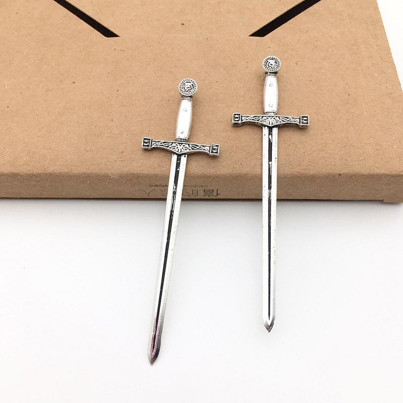 DIY Alloy Retro Tibetan Silver Sword Accessories - 6 Styles for Cosplay or Jewelry