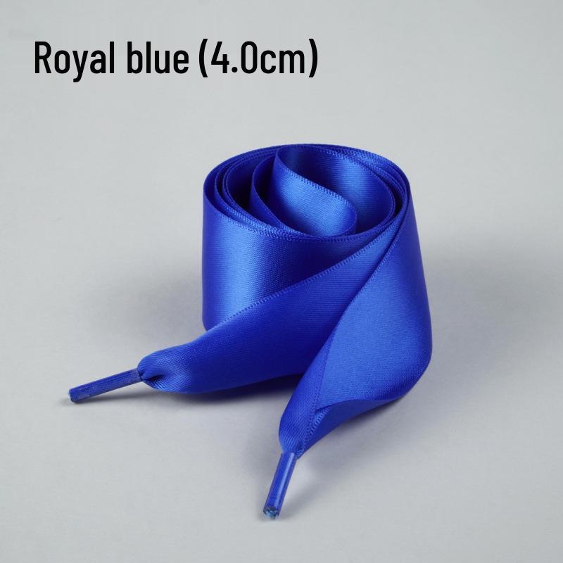 Silk Ballet Style Wide Flat Shoelaces with Bow, Suitable for Wide Holes In White or Black