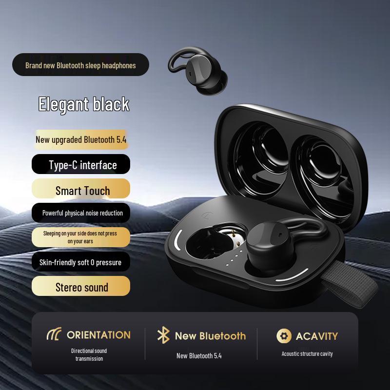 

In-Ear Bluetooth Earphones 5.4 - 2025 Noise-Cancelling, Comfortable Long-Wear Mini Sleep Model чёрный