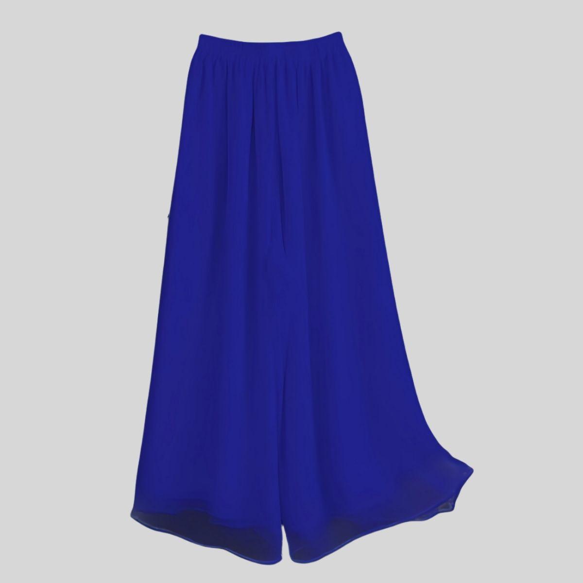 

Двухслойные широкие брюки для женщин из шифона с высокой талией, дышащие, свободные, большие брюки 2XL синий