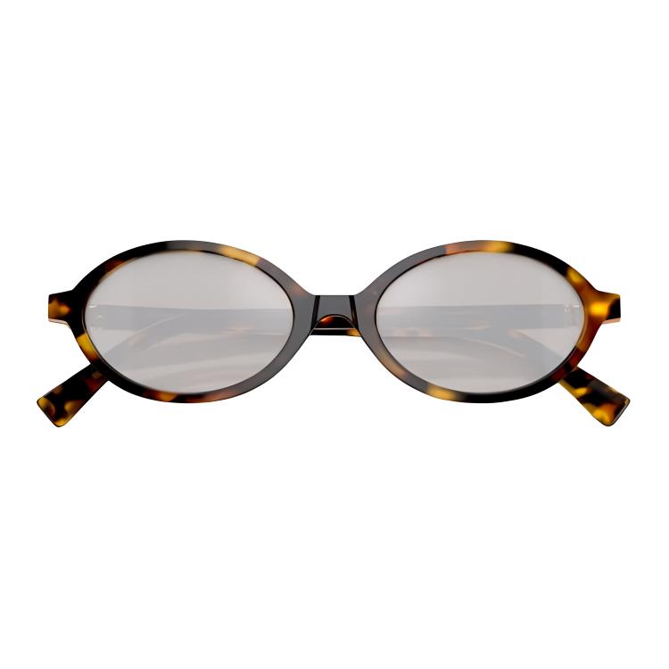 Miu Miu Letter Design Oval Sunglasses Women sunglasses Tortoise MU-04ZSF-VAU07F