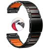 22mm 26mm Silicone + Titanium Straps QuickFit Band for Garmin Fenix 8 E 7 7X Pro 6 6X Magnetic Bands for Forerunner 970 Bracelet