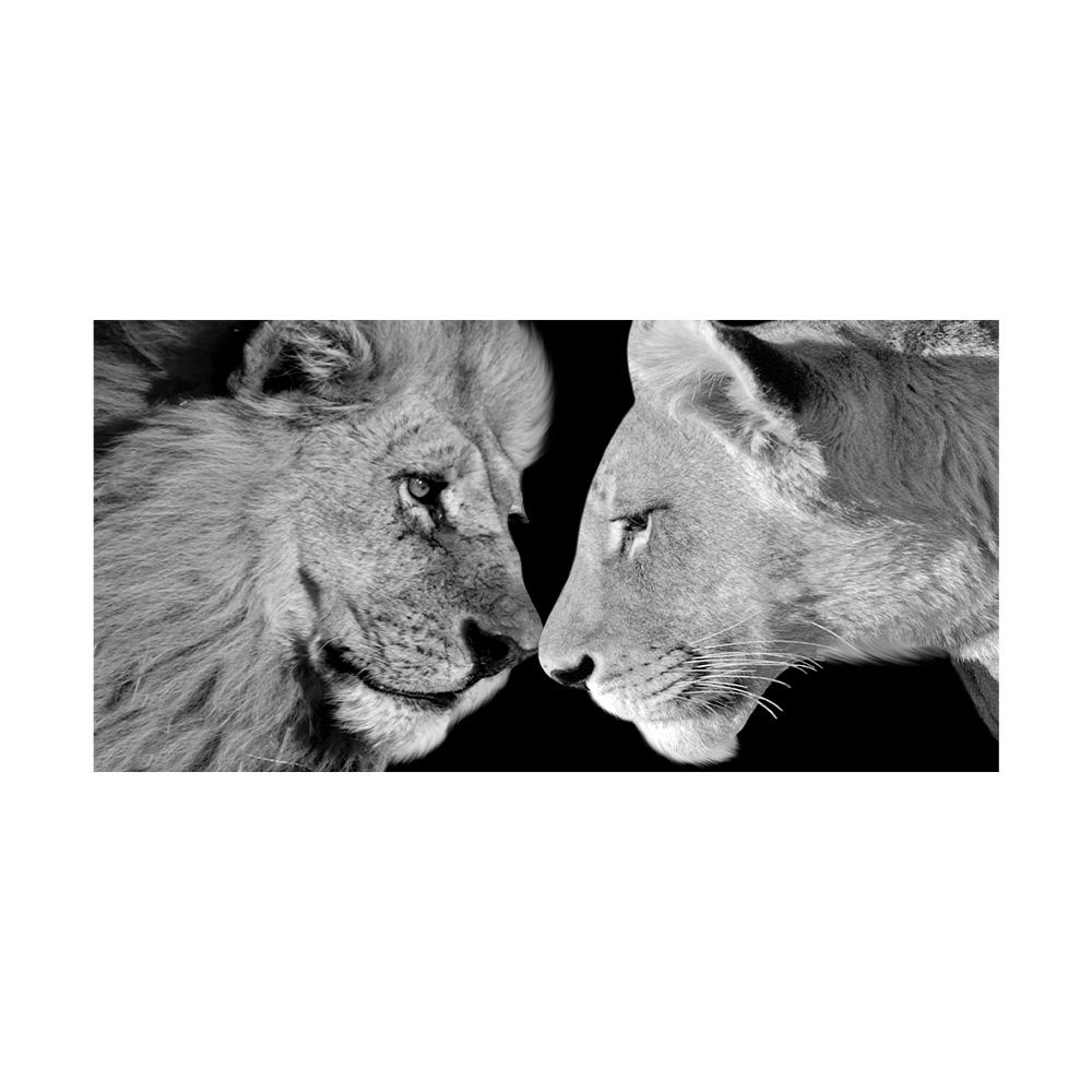 Black and White Wild Animal Lion Canvas Painting Lion Family Posters Prints Modern Wall Art Pictures for Living Room Home Decor